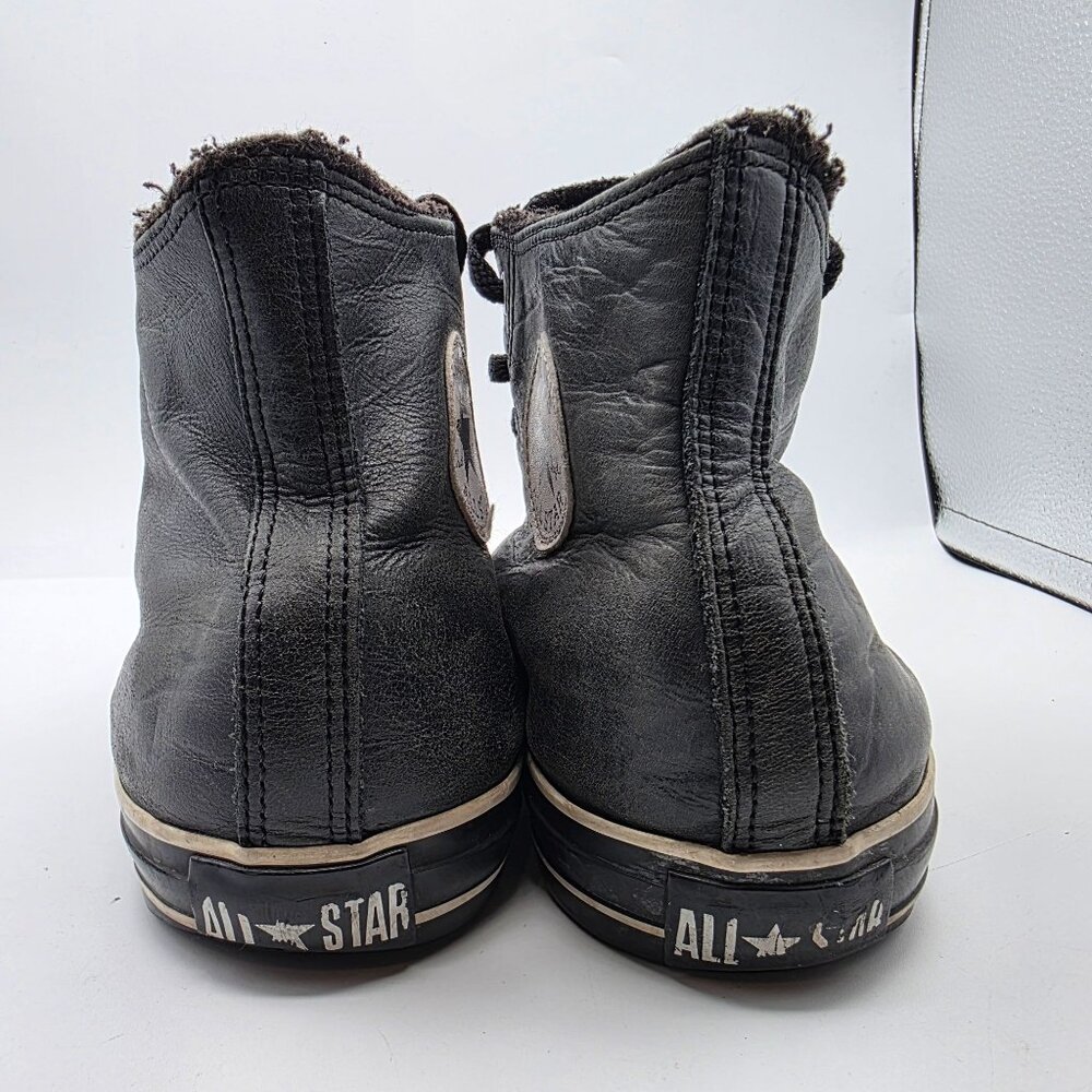 Converse All Star Leather Hi Top Mens Size 11 Black Casual Sneakers Athletic - Picture 4 of 15